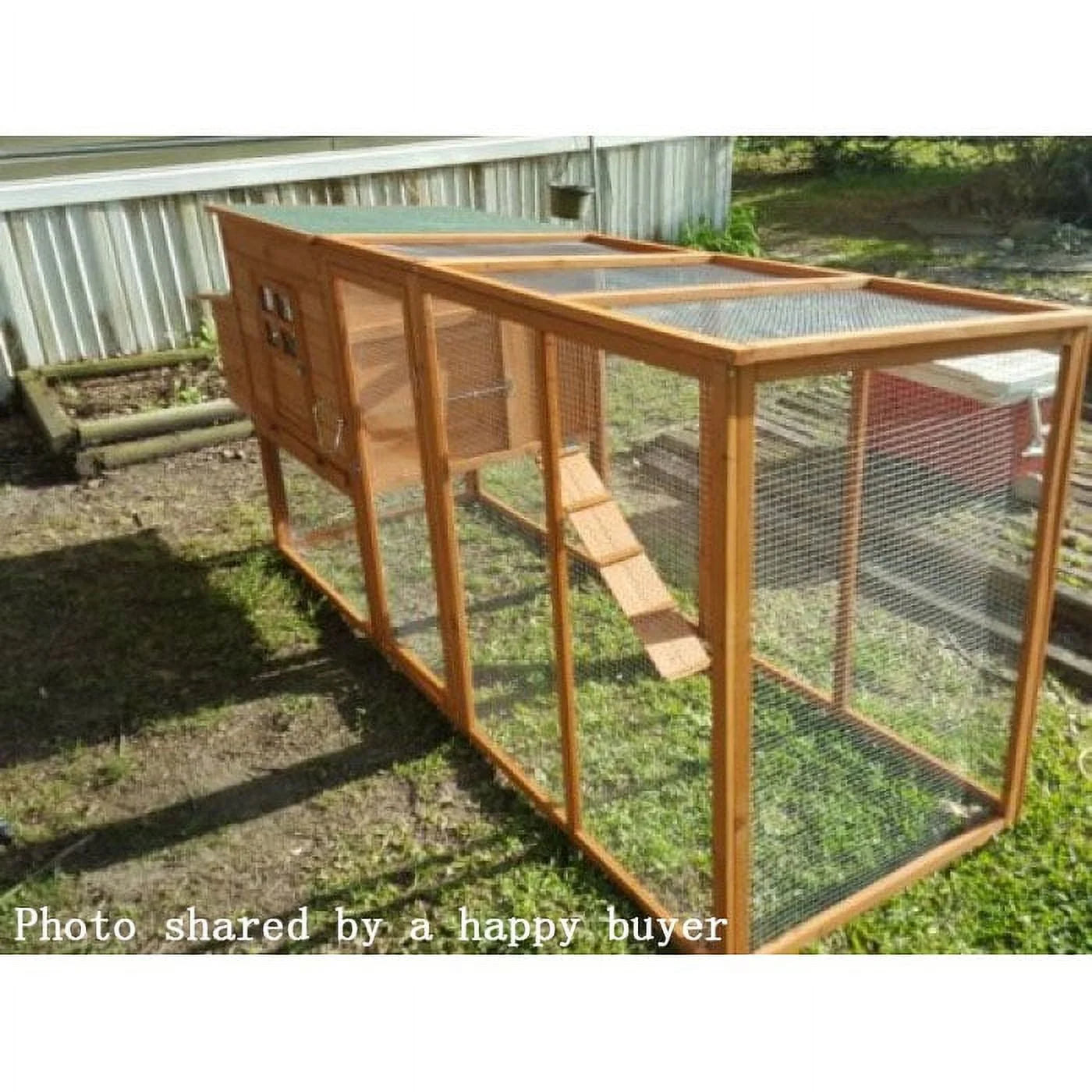 Large 95" Deluxe Solid Wood Hen Chicken Cage House Coop Huge with Run Nesting Box