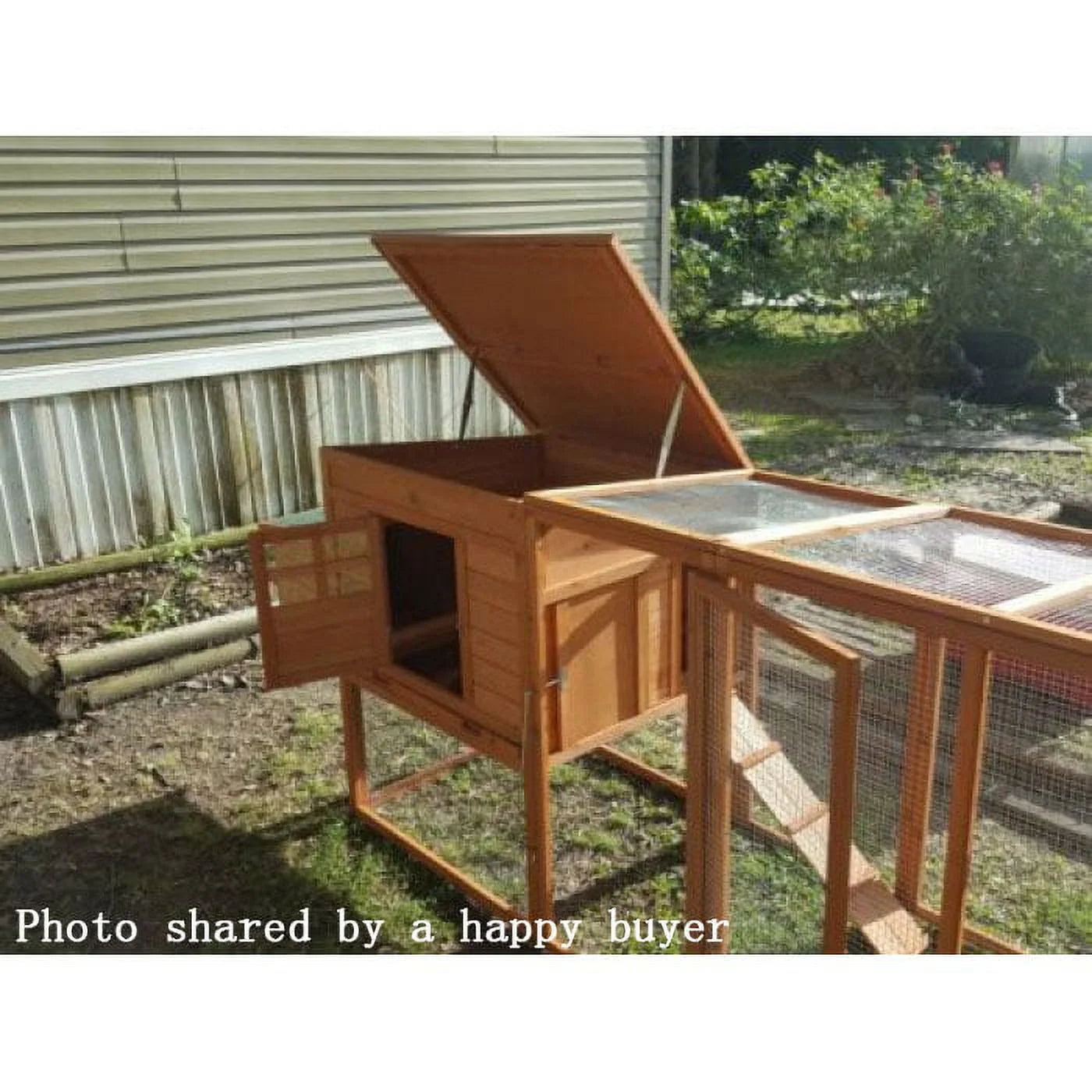 Large 95" Deluxe Solid Wood Hen Chicken Cage House Coop Huge with Run Nesting Box
