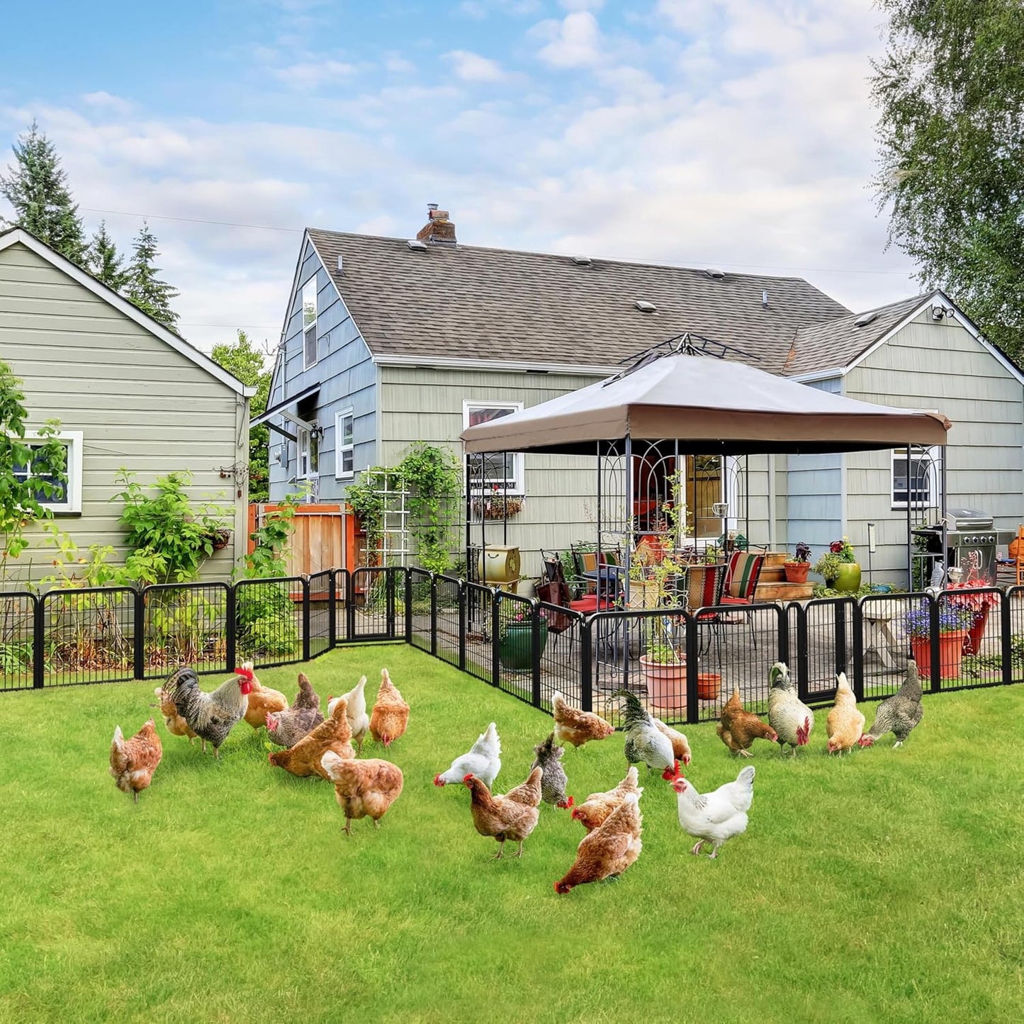 Dog Playpen Outdoor, 24 Inch 16 Panels Dog Pen Indoor Heavy Duty Puppy Exercise Pen Metal Pet Fence for RV Camping/Yard/Garden