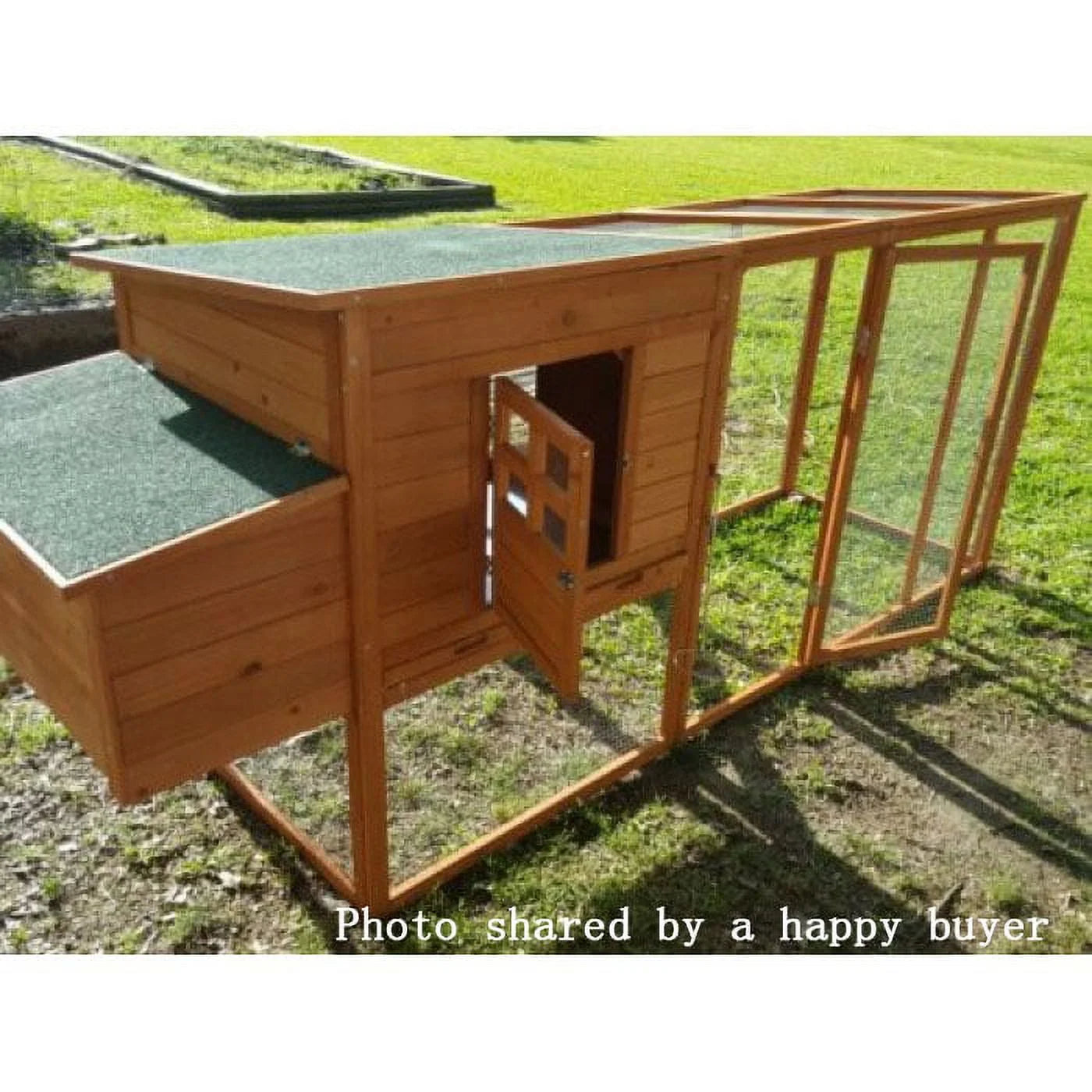 Large 95" Deluxe Solid Wood Hen Chicken Cage House Coop Huge with Run Nesting Box